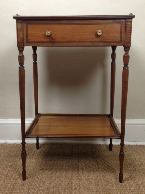 fig 1. An early Victorian satinwood lamp table c 1850