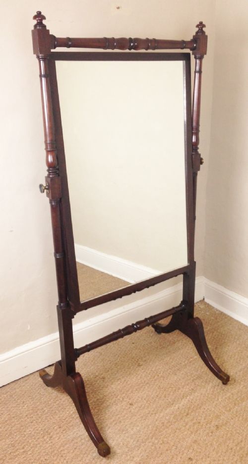 A Regency Mahogany Cheval Mirror C 1820