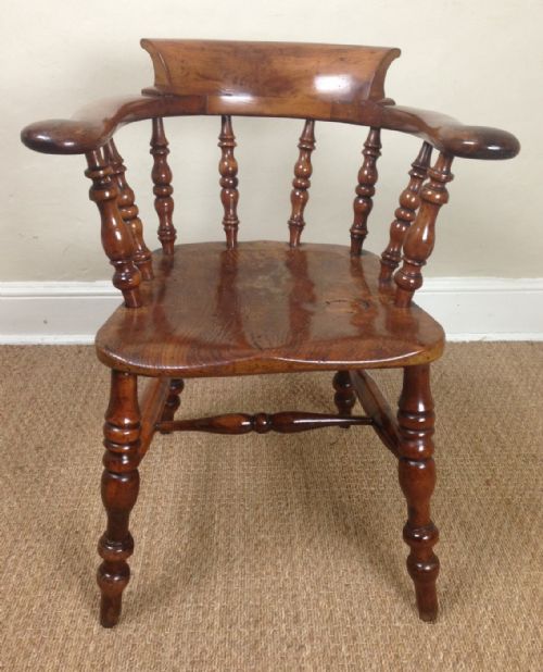 fig 1. A Rare Yew wood Captains Chair c 1880