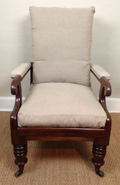 fig 1. A Rare mid 19th c mahogany Campaign chair c 1840