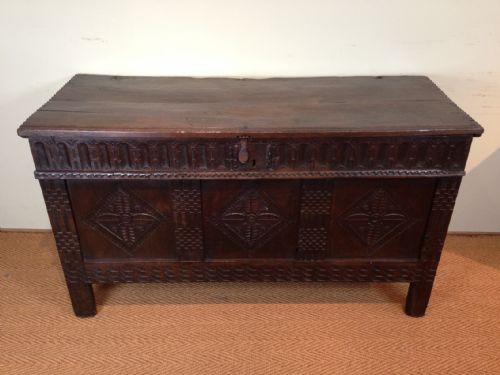 A Charles 11 Devon Oak Coffer C 1660