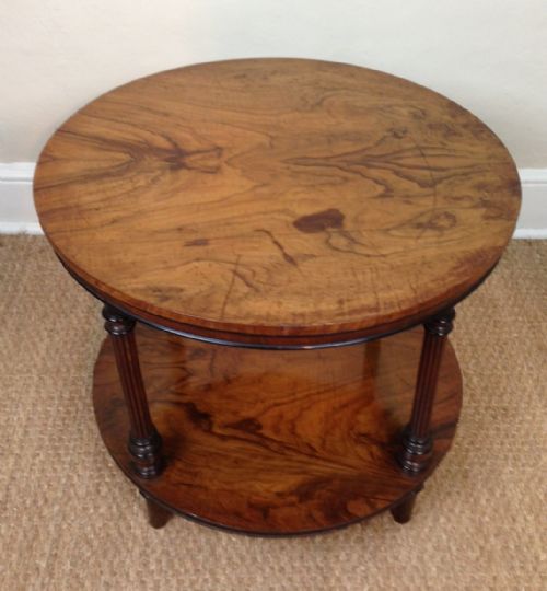 A Victorian Walnut Veneer 2 Tier Table C 1890
