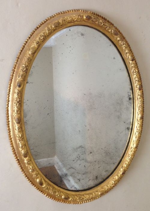 A Mid 19th C Gilt Oval Mirror C 1840
