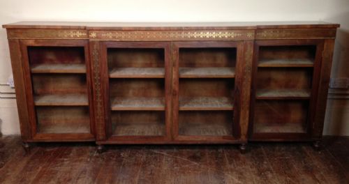 A Large Regency Rosewood and Brass Inlaid Side Cabinet C 1820