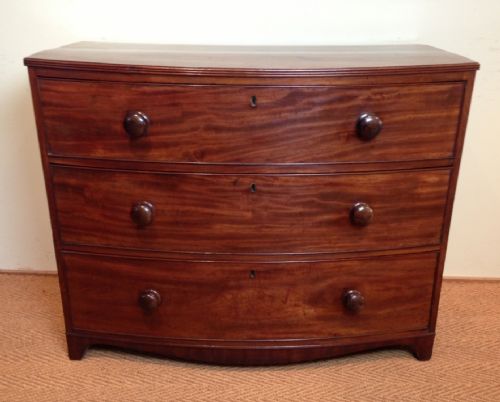 A Late Regency Mahogany Bowfront Chest of Drawers C 1830