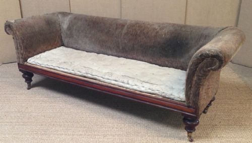 A Large Victorian Mahogany Sofa C 1870 for Re Upholstery.