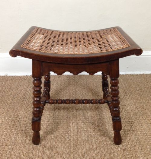 A Late 19th C Walnut Stool C 1900