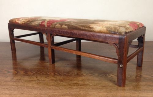 An Unusual Late Georgian Miniature Mahogany Long Stool C 1800