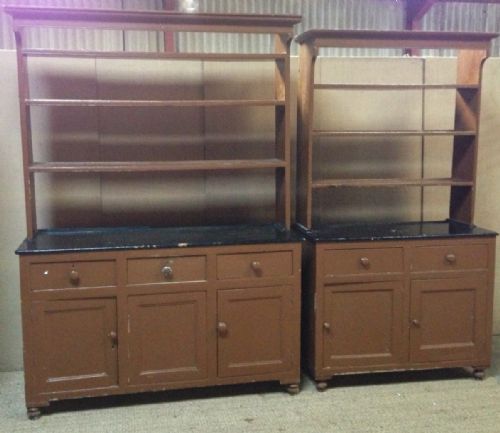 A Matched Pair of Victorian Pine Country House Dressers C 1890