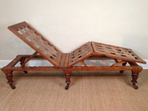 A Victorian Oregon Pine Folding Day Bed C 1890