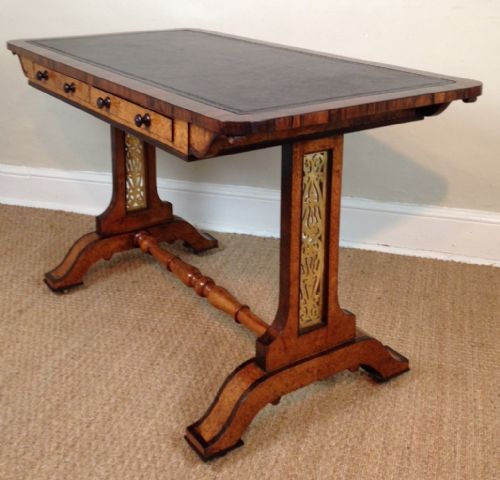 A William IV Amboyna and Rosewood Writing Table C 1835
