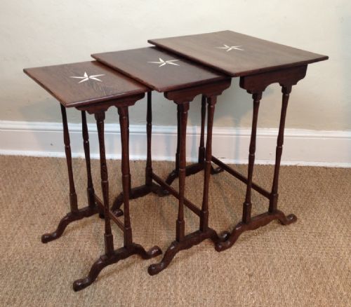 An Unusual Nest of Anglo Indian Palm Wood Tables C 1910