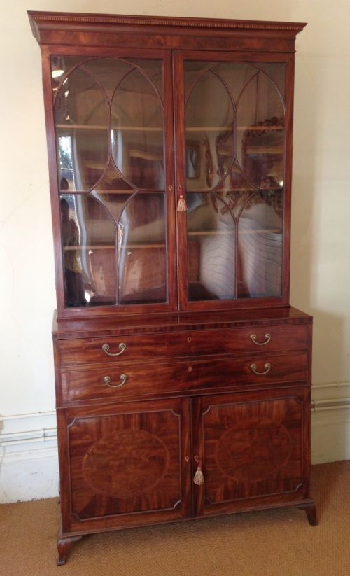 A George 111 Mahogany Secretaire Bookcase C 1790