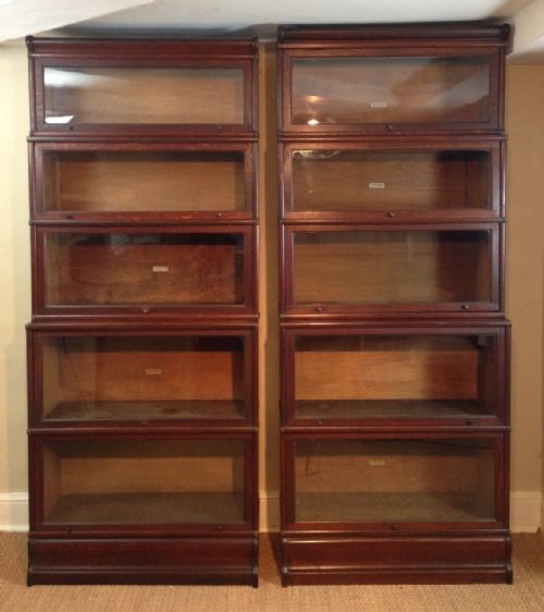 A Pair of Late Victorian Oak Globe-wernicke Bookcases C 1900