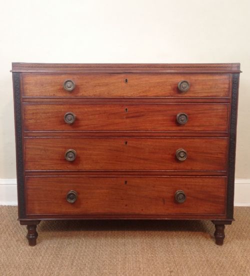 A Regency Mahogany and Inlaid Chest of Drawers Probably by Gillows C 1810