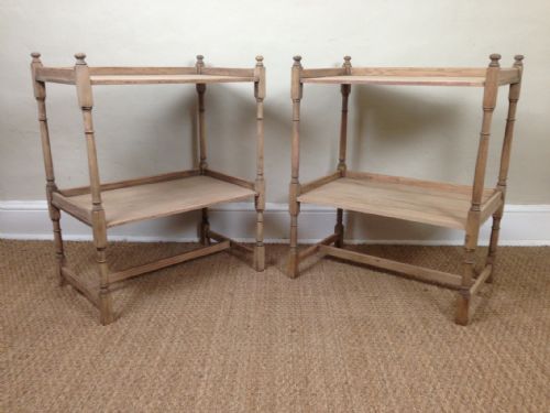A Pair of Edwardian Oak 2 Tier Tables C 1910