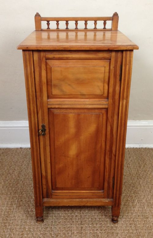 A Victorian Satin Birch Bedside Cupboard C 1890