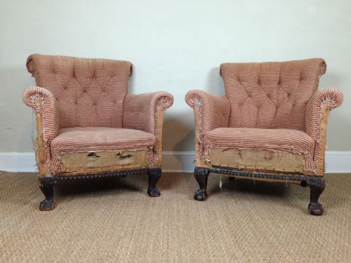A Matched Pair of Edwardian Club Chairs C 1910