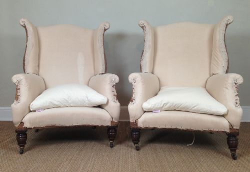 A Pair of Victorian Wing Chairs C 1890