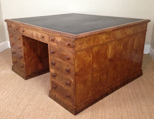 A Mid 19th C Burr Oak Partners Desk C 1840