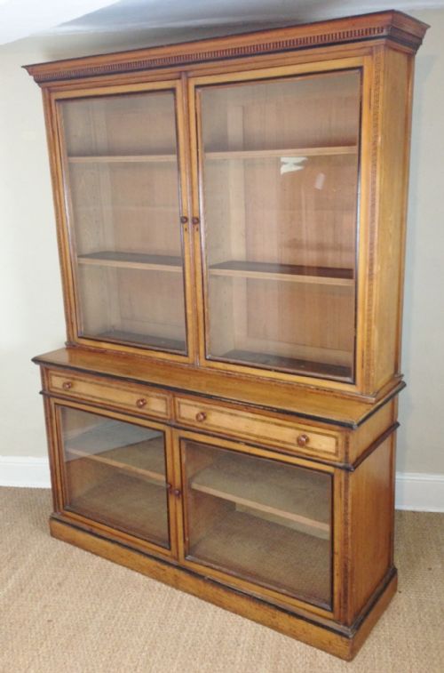 A Gothic Reform Ash and Ebonised Library Bookcase C 1870