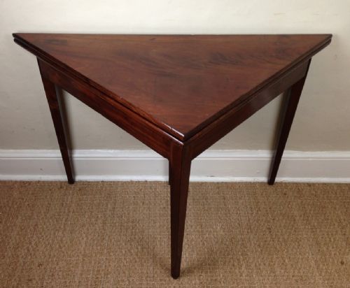A George 111 Mahogany Triangular Table C 1800