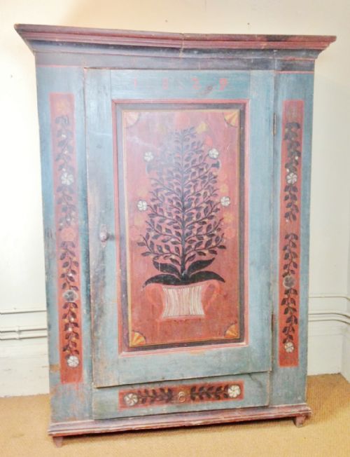 A Central European Painted Armoire Dated 1829