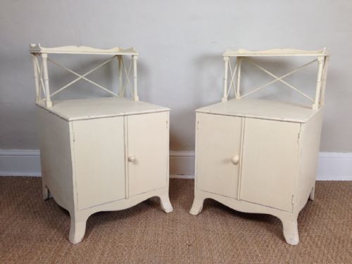 A Pair of Heals Painted Bedside Tables C 1920