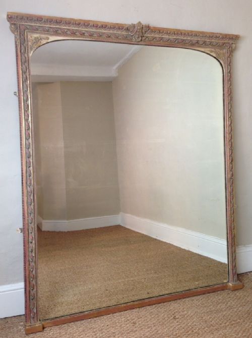 A Large Victorian Gilt Over Mantel Mirror C 1870