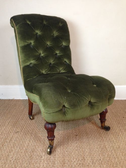 A Victorian Walnut Slipper Chair C 1880