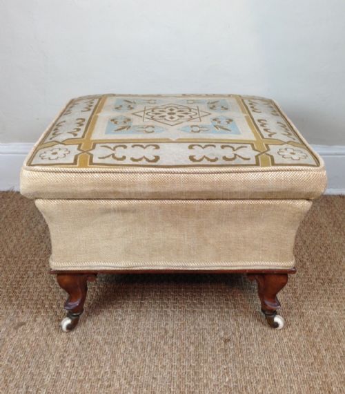 An Unusual Victorian Walnut Ottoman Stool C 1870