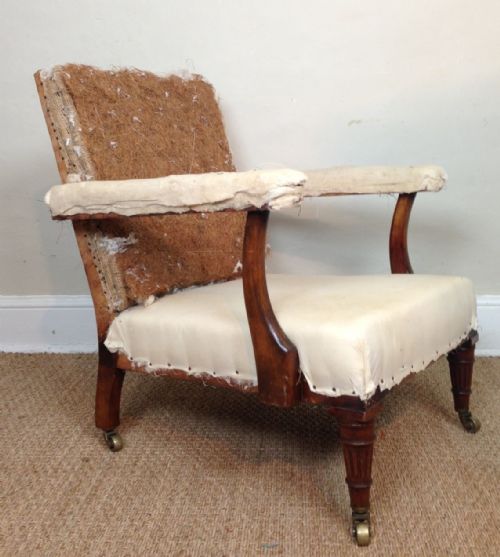 A Victorian Mahogany Armchair for Recovering C 1900