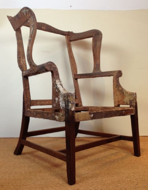 A Large George 111 Mahogany Wing Chair Frame C 1780