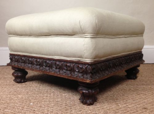 A William IV Carved Oak Stool C 1835