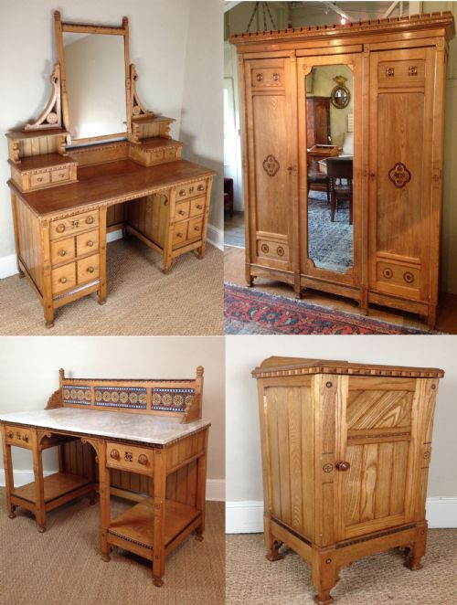 A Marsh and Jones 5 Piece Ash Bedroom Suite C 1875