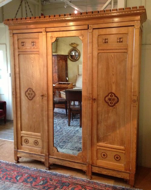 fig 1. A Marsh and Jones 5 piece Ash Bedroom suite c 1875