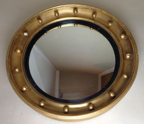 A Regency Gilt Convex Mirror C 1820