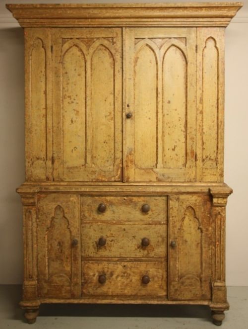 A Rare Late Georgian Gothic Housekeepers Cupboard C 1830