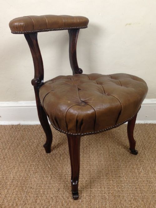 An Unusual Victorian Rosewood Desk Chair C 1850