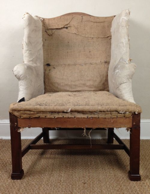 A Stylish Georgian Style Mahogany Wing Chair C 1890