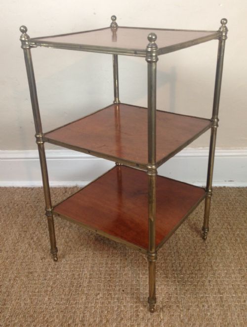 A Victorian Mahogany and Brass 3 Tier Etagere C 1890