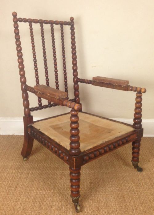 A Large Early Victorian Simulated Rosewood Bobbin Chair C 1850