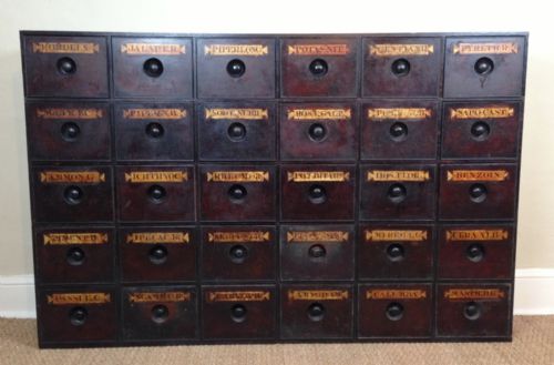 A Large Mid 19th C Bank of Apothecary Drawers C 1840