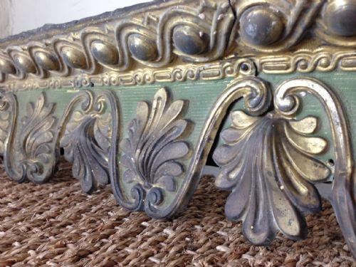 An Early Victorian  8ft Green Painted and Gilt Pelmet C 1840