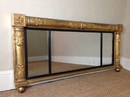 A Regency Gilt Triple Plate Over Mantel Mirror C 1820