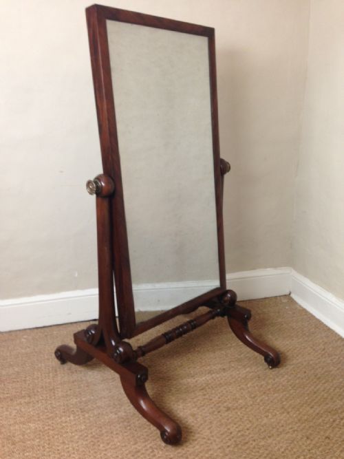 A Regency Mahogany Cheval Mirror C 1820