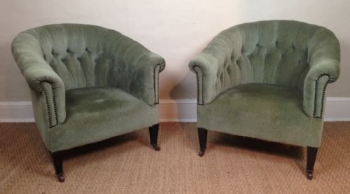A Pair of Edwardian Mahogany Tub Chairs C 1910