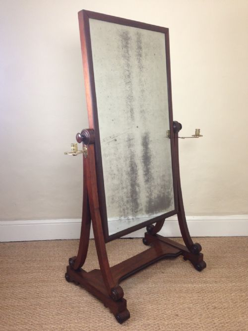 A George IV Mahogany Cheval Mirror C 1820