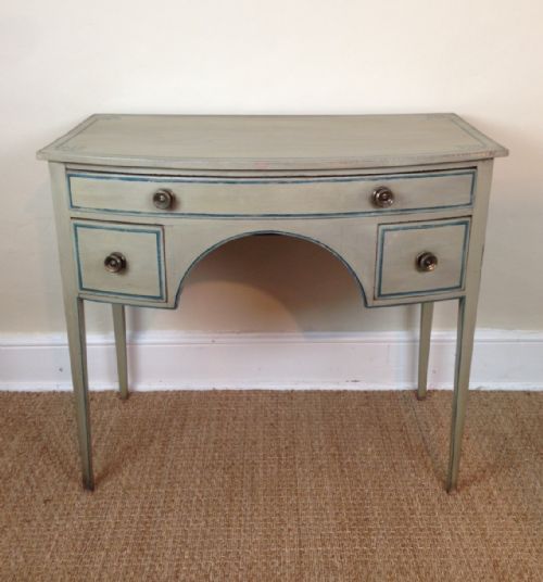 A Regency Painted Bow Front Dressing Table C 1820
