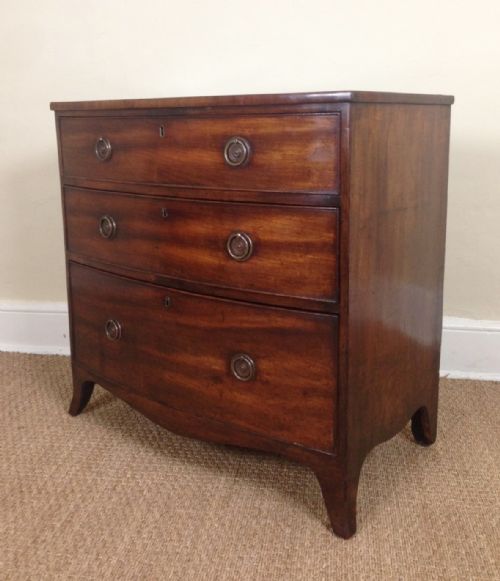 An Unusually Small Regency Mahogany Bowfront Chest of Drawers C 1820